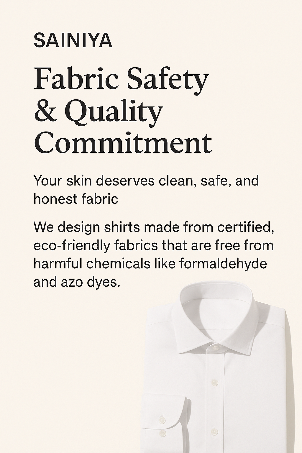 Understanding Shirt Fabrics, Harmful Substances, and SAINIYA’s Safe Practices