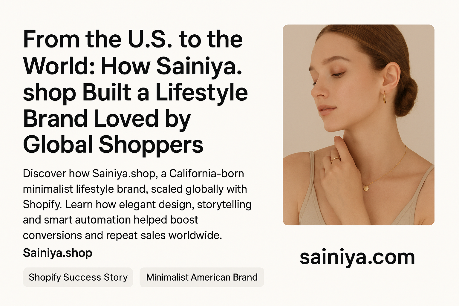 Sainiya.shop: The American Lifestyle Brand Bringing Minimal Elegance to the World
